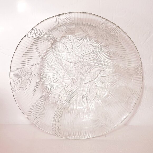 Vintage Clear Glass Crocus Pattern 9 Inch Salad Serving Bowl - Picture 3 of 11